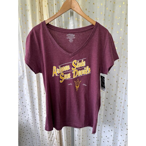 NWT Colosseum Women's Arizona State Sun Devils Collegiate V-Neck T-Shirt 2XL - Picture 2 of 5